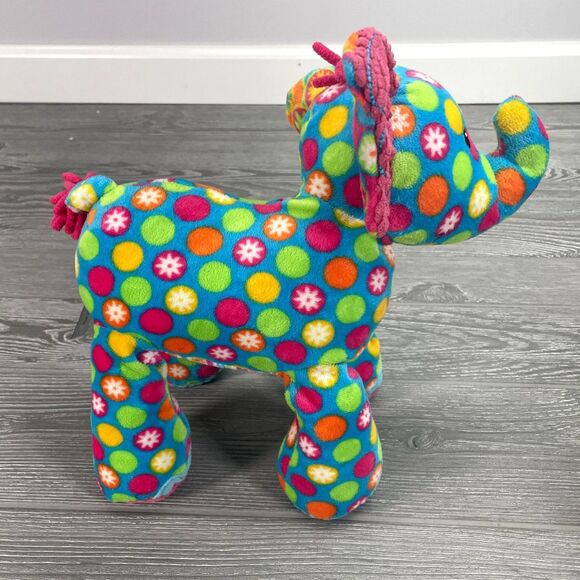 Mary Meyer Pizzaz Elephant Plush Pink Blue Stuffed Animal Corduroy Polka Dots - Picture 5 of 12
